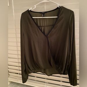 Elegant olive green blouse